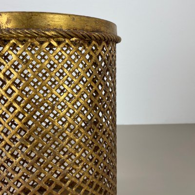 Hollywood Regency Gilded Waste Paper Basket by Li Puma, 1950s-QZ-1814036