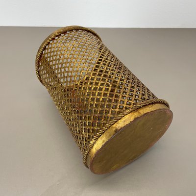 Hollywood Regency Gilded Waste Paper Basket by Li Puma, 1950s-QZ-1814036