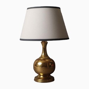 Hollywood Regency Gold Brass Bulb-Shaped Table Lamp, 1960s-ESB-1376930