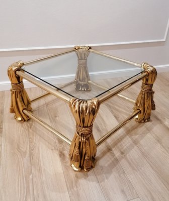 Hollywood Regency Gold Coffee Table, 1970s-RFT-1063925