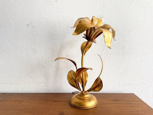 Hollywood Regency Gold Flower-Shaped Table Lamp in the style of Koegl, 1970s-JO-1797551