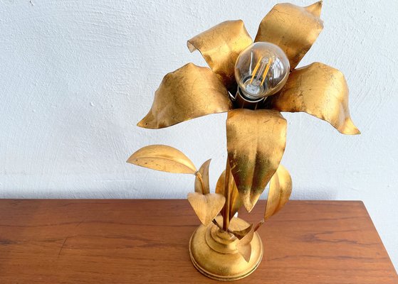 Hollywood Regency Gold Flower-Shaped Table Lamp in the style of Koegl, 1970s-JO-1797551