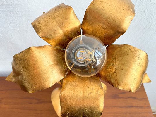 Hollywood Regency Gold Flower-Shaped Table Lamp in the style of Koegl, 1970s-JO-1797551