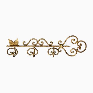 Hollywood Regency Gold Key Coat Rack-ESB-1376877