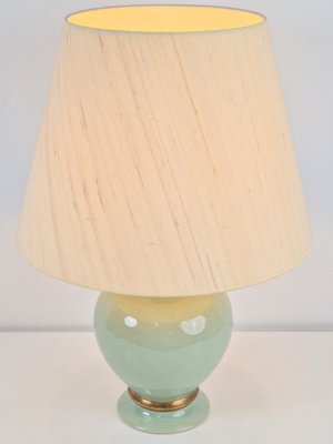 Hollywood Regency Green and Gold Ceramic Table Lamp from Le Dauphin, France, 1970s-AXJ-1700607