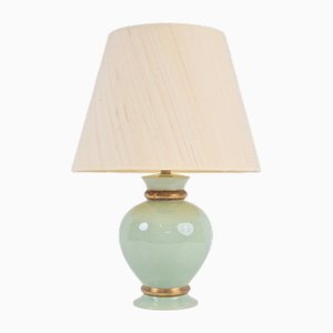 Hollywood Regency Green and Gold Ceramic Table Lamp from Le Dauphin, France, 1970s-AXJ-1700607