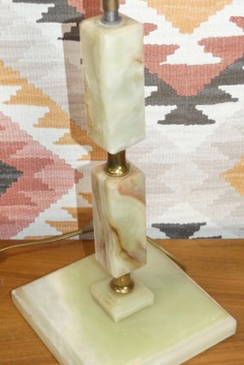 Hollywood Regency Green Marble Table Lamp, 1970s-AFE-1309349