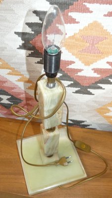 Hollywood Regency Green Marble Table Lamp, 1970s-AFE-1309349