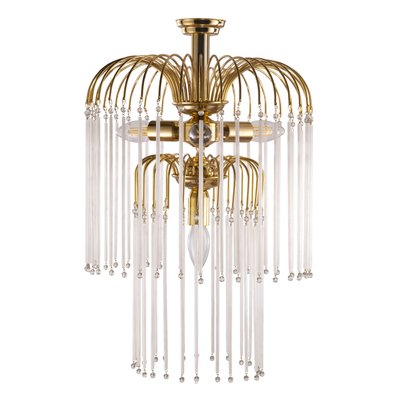 Hollywood Regency Italian Mid-Century Brass Lamp with Blown Murano Glass Straws-MPO-1180732