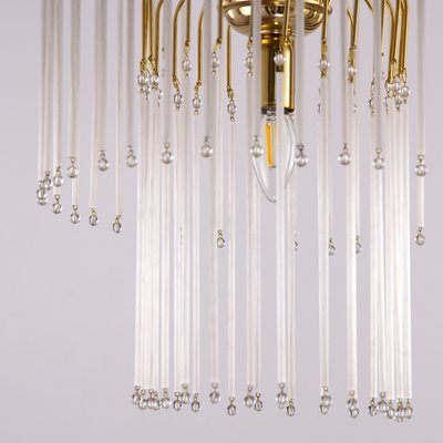 Hollywood Regency Italian Mid-Century Brass Lamp with Blown Murano Glass Straws-MPO-1180732