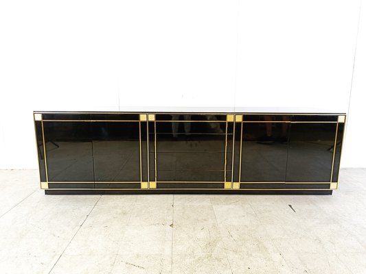 Hollywood Regency Lacquered and Brass Sideboard, 1970s-IRH-1785042