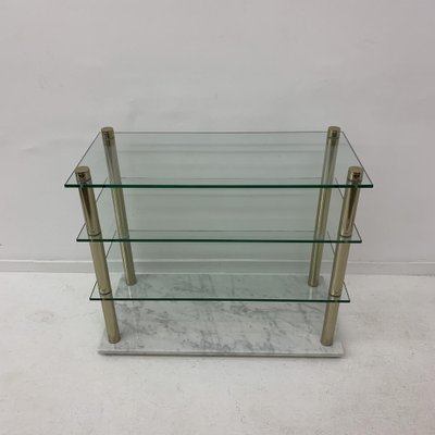 Hollywood Regency Marble and Glass Cabinet , 1970s-BGP-1239275