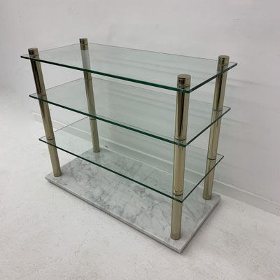 Hollywood Regency Marble and Glass Cabinet , 1970s-BGP-1239275