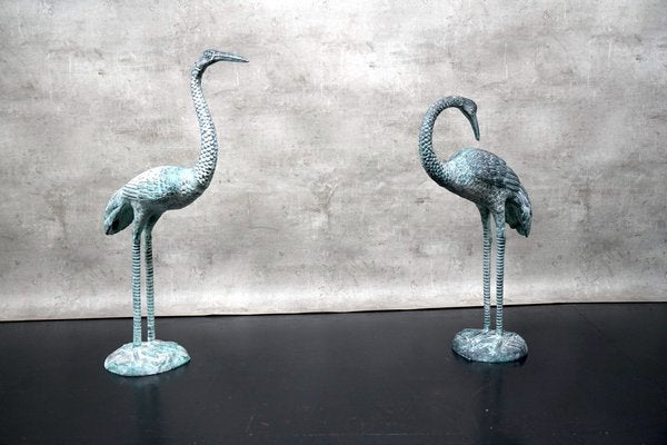 Hollywood Regency Metal Cranes, 1960s, Set of 2-CIP-1742728