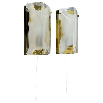 Hollywood Regency Murano Glass Wall Lights attributed to Kalmar Lights, 1960s, Set of 2-QZ-1814995