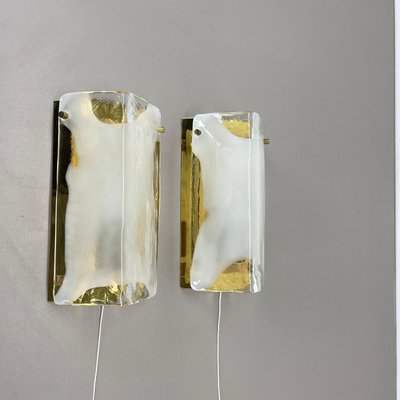 Hollywood Regency Murano Glass Wall Lights attributed to Kalmar Lights, 1960s, Set of 2-QZ-1814995