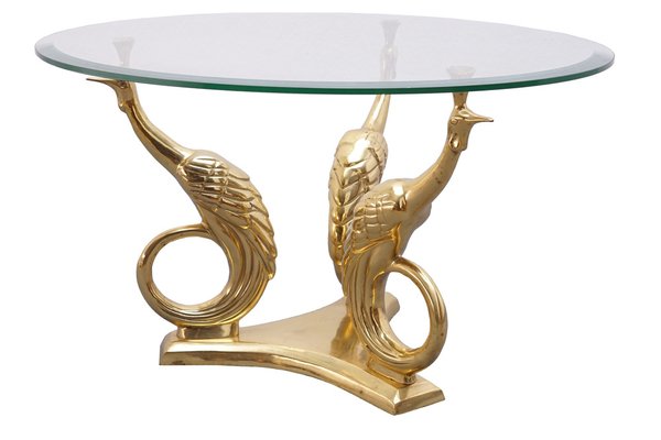 Hollywood Regency Peacock Coffee Table, 1960s-KIJ-1332063