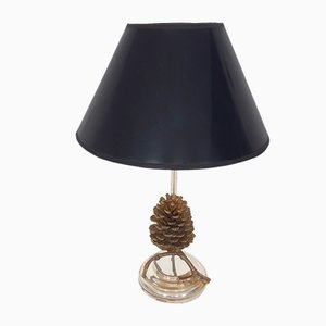 Hollywood Regency Pine Cone Table Light, France, 1970s-ZO-1104826