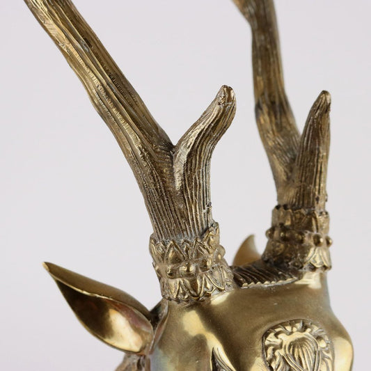 Hollywood Regency Polished Brass Deer