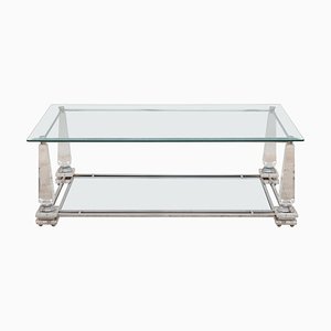 Hollywood Regency Rectangular Acrylic Glass Obelisk Coffee Table, 1976-KL-695799