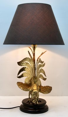 Hollywood Regency Sculptural Brass Table Lamp in the Style of Maison Jansen-MJY-1148773