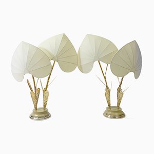 Hollywood Regency Silk and Brass Table Lamp by Antonio Pavia, 1970s, Set of 2-TJQ-952195