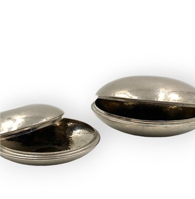 Hollywood Regency Silver-Plated Vide Poches by Marino Marini, Laras, Italy, 1970s, Set of 2-TXN-1786916