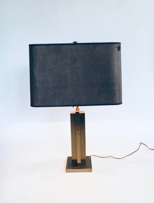 Hollywood Regency Style Architectural Brass Table Lamp, 1970s-RQV-1022724