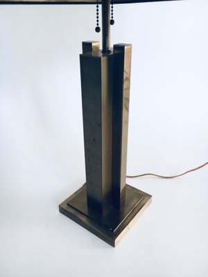 Hollywood Regency Style Architectural Brass Table Lamp, 1970s-RQV-1022724