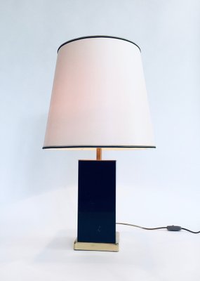 Hollywood Regency Style Black & Gold Square Table Lamp, 1970s-RQV-1022716