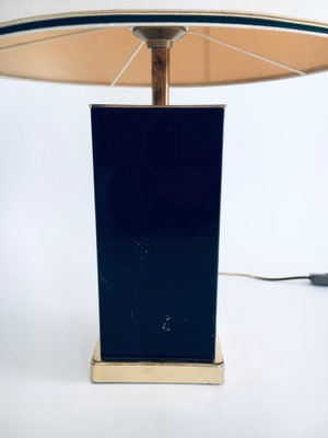 Hollywood Regency Style Black & Gold Square Table Lamp, 1970s-RQV-1022716