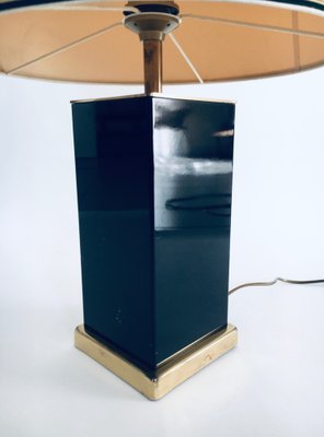 Hollywood Regency Style Black & Gold Square Table Lamp, 1970s-RQV-1022716