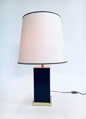 Hollywood Regency Style Black & Gold Square Table Lamp, 1970s-RQV-1022716