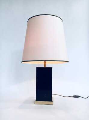 Hollywood Regency Style Black & Gold Square Table Lamp, 1970s-RQV-1022716