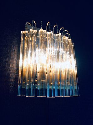 Hollywood Regency Style Glass & Brass Wall Lamp from Massive, Italy, 1980s-RQV-937478