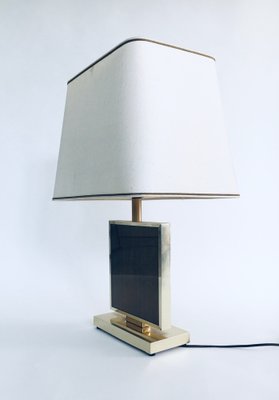 Hollywood Regency Style Gold Square Table Lamp, 1970s-RQV-1022715