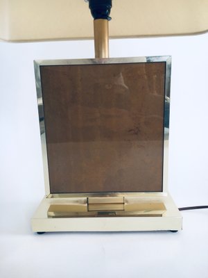 Hollywood Regency Style Gold Square Table Lamp, 1970s-RQV-1022715