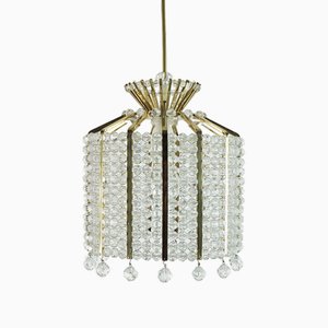 Hollywood Regency Style Pendant Light in Brass and Acrylic, 1960s-FH-1755928