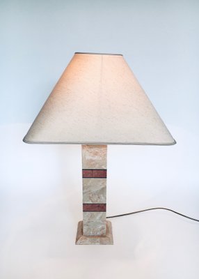 Hollywood Regency Style Pink Marble Table Lamps, Italy, 1970s, Set of 2-RQV-1065415