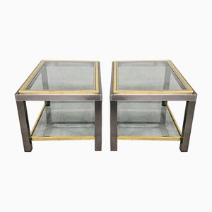 Hollywood Regency Two-Tier Sofa End Tables, 1970s, Set of 2-RQV-988346