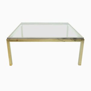 Hollywood Regency Two-Tone Coffee Table with Glass Plate-ZE-1364380