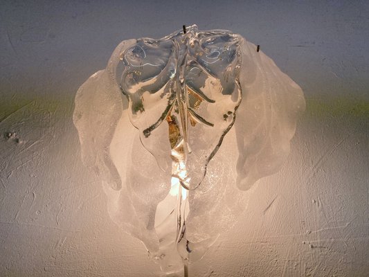 Hollywood Regency Wall Lamp with Glass Leaves, 1970s-1980s-AET-1721116