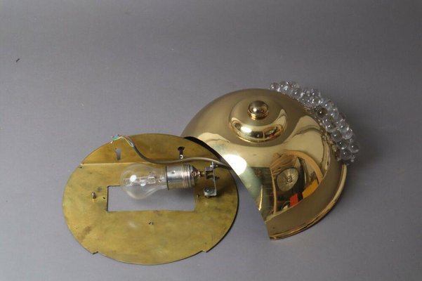 Hollywood Regency Wall Lights in Brass and Murano Glass-ESB-1376652