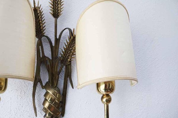 Hollywood Regency Wall Lights in Brass from Hans Kögl, 1970s, Set of 2-FJP-1729842