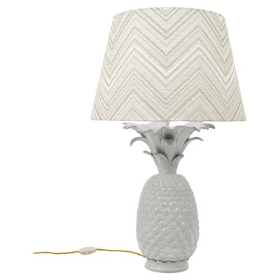 Hollywood Regency White Pineapple Table Lamp from Tommaso Barbi, Italy, 1970s-MWV-1794106