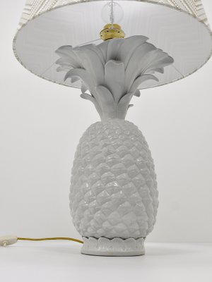 Hollywood Regency White Pineapple Table Lamp from Tommaso Barbi, Italy, 1970s-MWV-1794106