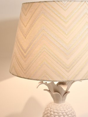 Hollywood Regency White Pineapple Table Lamp from Tommaso Barbi, Italy, 1970s-MWV-1794106