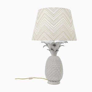 Hollywood Regency White Pineapple Table Lamp from Tommaso Barbi, Italy, 1970s-MWV-1794106