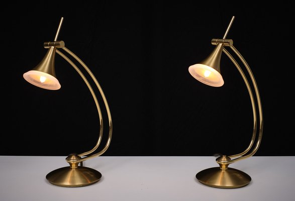 Holtkotter Brass Halogen Table Lamps, Germany, 1985, Set of 2-GCG-1719212