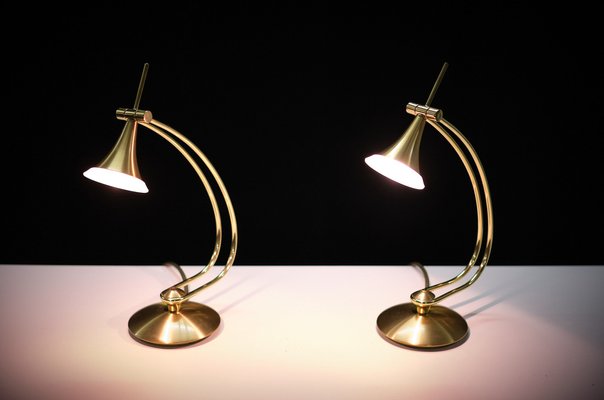 Holtkotter Brass Halogen Table Lamps, Germany, 1985, Set of 2-GCG-1719212